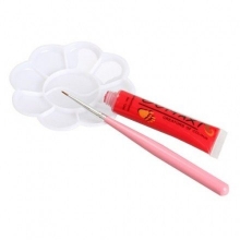 Kit 12 vopsele acrilice oumaxi, 15 pensule, paleta acril - 1