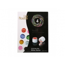 Set geluri color lila rossa 12 culori glitter series - 1