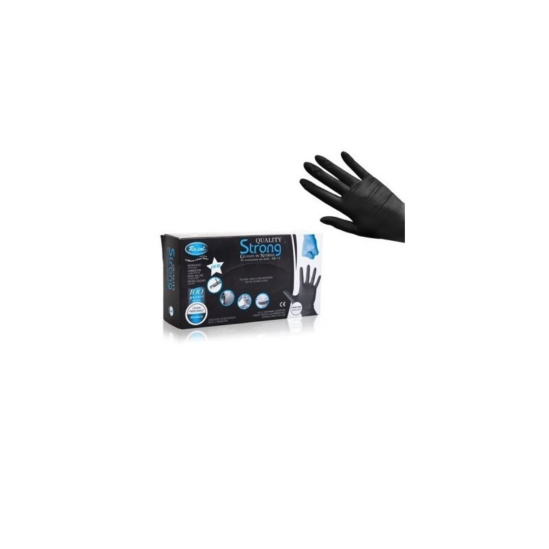 Manusi Unica Folosinta S,M,L din Nitril Fara Pudra Roial Black 100 Buc - 1