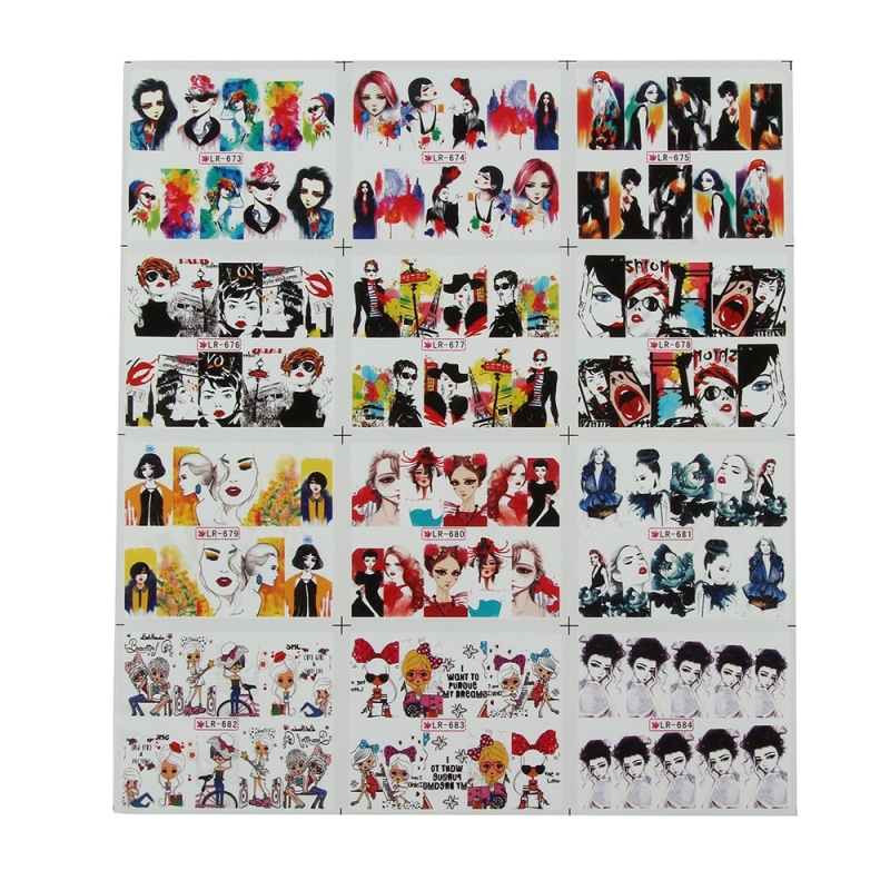 Sticker Unghii 12 In 1 Lila Rossa Urban - 1