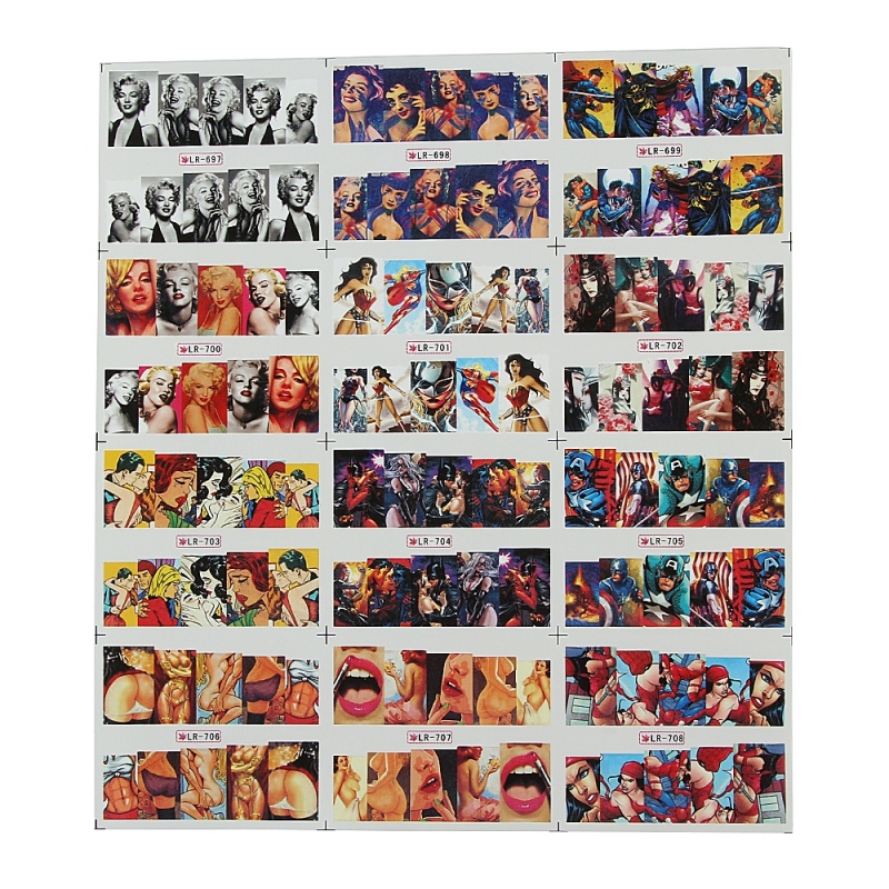 Sticker Unghii 12 In 1 Lila Rossa Comics - 1
