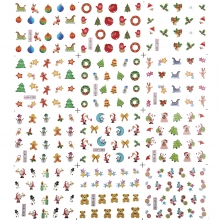 Sticker Unghii 12 In 1 Lila Rossa Ornamente de Craciun - 1