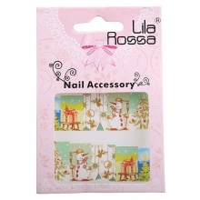 Sticker Unghii 3D Lila Rossa Ornamente Craciun - 1