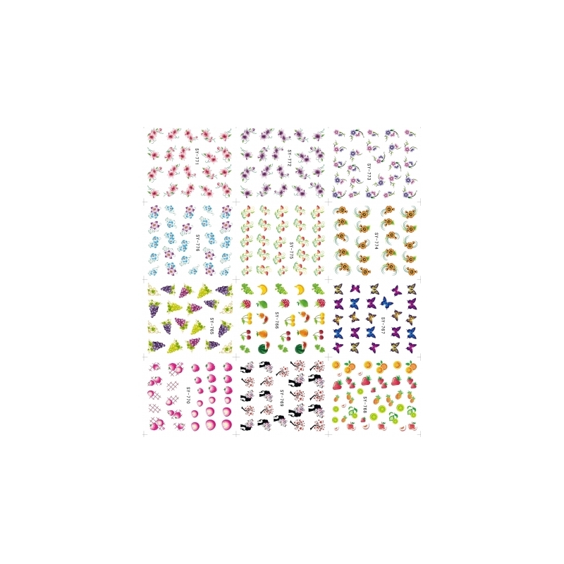 Stickere Unghii 12in1 cu Legume si Fructe - 1