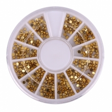Decor Pentru Unghii 12 Pozitii Strasuri Gold - 1