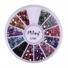 Decor Pentru Unghii Miley 12 Pozitii Strasuri Multicolore - 1