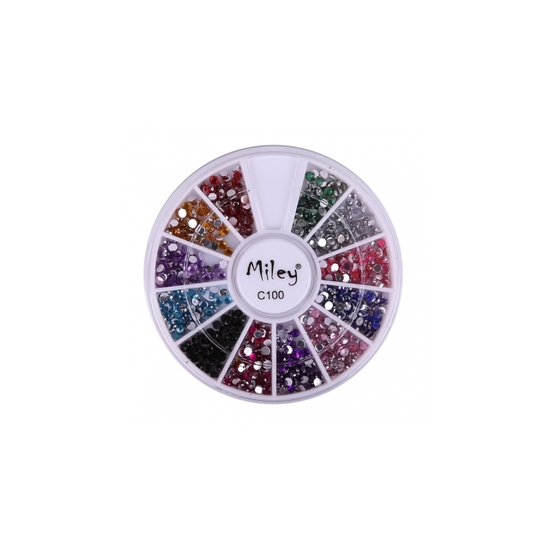 Decor Pentru Unghii Miley 12 Pozitii Strasuri Multicolore - 1