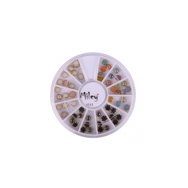 Decor Pentru Unghii Miley 12 Pozitii Mix Buline - 1