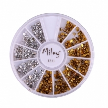 Decor Pentru Unghii Miley 12 Pozitii Metalic Auriu - 1