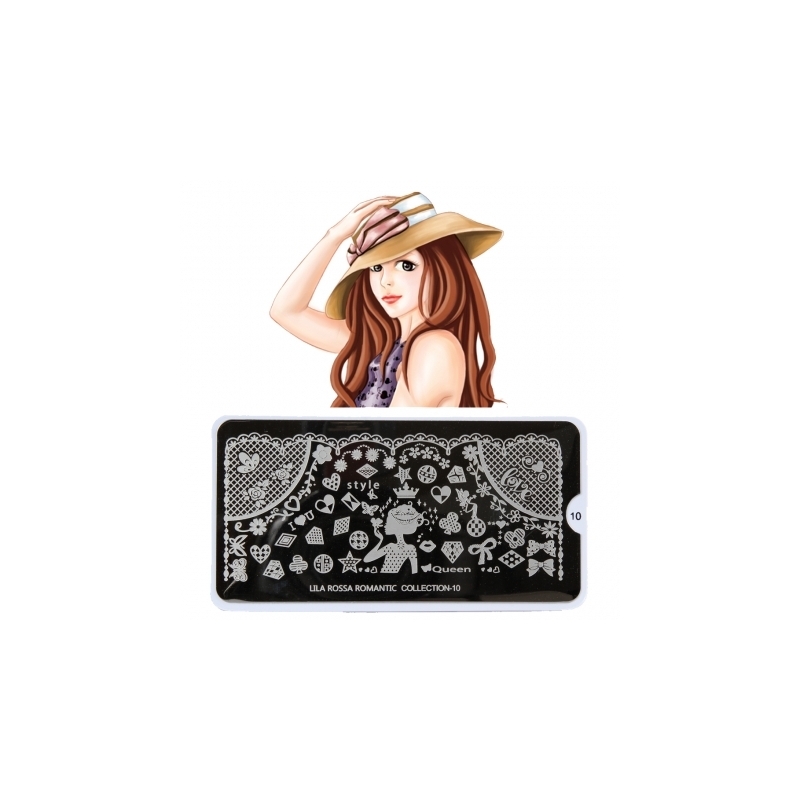Matrita Metalica Pentru Stampile Unghii Lila Rossa - Romantic Collection 0110 - 1