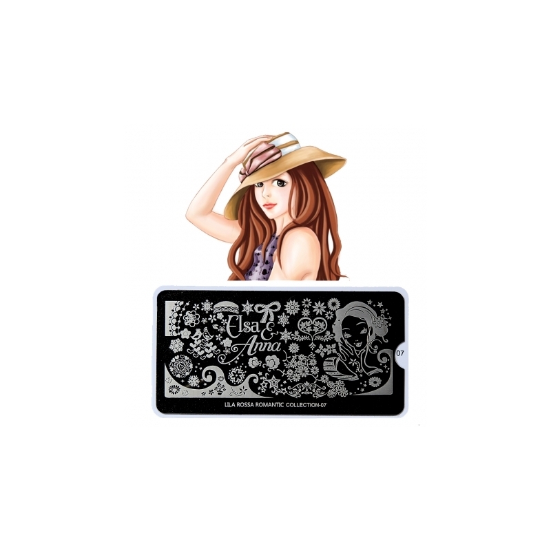Matrita Metalica Pentru Stampile Unghii Lila Rossa - Romantic Collection 0107 - 1