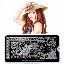 Matrita Metalica Pentru Stampile Unghii Lila Rossa - Romantic Collection 0103 - 1