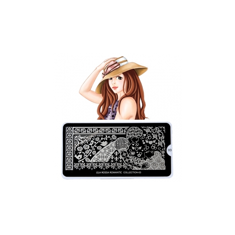 Matrita Metalica Pentru Stampile Unghii Lila Rossa - Romantic Collection 0103 - 1