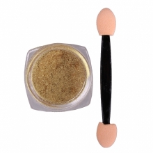 Pigment Pudra Unghii Gold cu Efect de Oglinda si Aplicator - 1