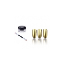 Pigment Pudra Unghii Gold cu Efect de Oglinda si Aplicator - 1