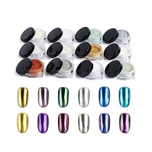 Pigment Pudra Unghii cu Efect de Oglinda Lila Rossa Set 12 - 3