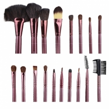 Pensule Make-up Din Par Natural Megaga Set 18 Bucati Diverse Culori - 1