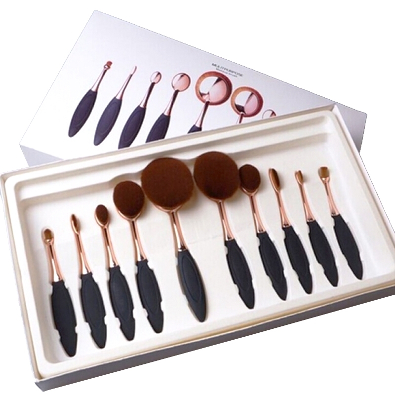Pensule Make Up Set 9 Tip Perie Maner Metalic - 2