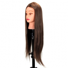 Cap manechin coafor paru brunet  50% Natural - 80 cm