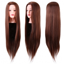 Cap manechin coafor paru brunet  50% Natural - 80 cm