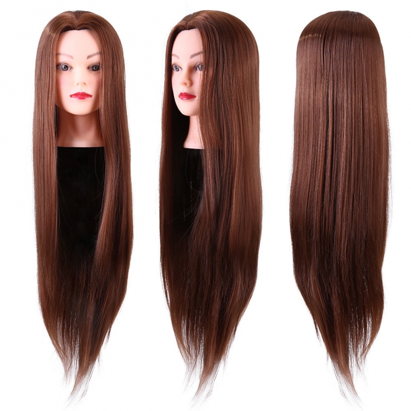 Cap manechin coafor paru brunet  50% Natural - 80 cm