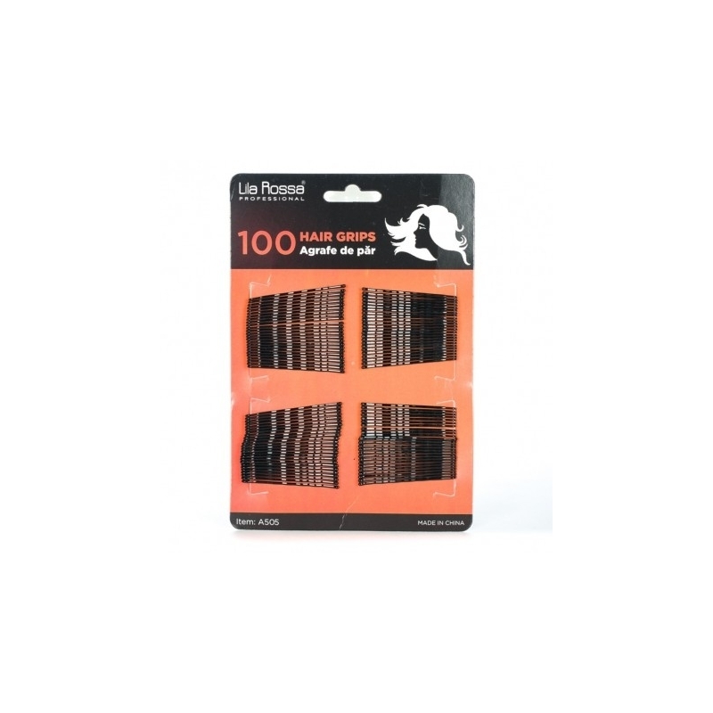 Agrafe de par negre Lila Rossa Professional 100 buc - 1