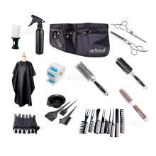 Set frizerie kit coafor complet cu sort foarfeca perii ceramice Delmax