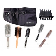 Set kit frizerie coafor cu perii ceramice profesionale si sort borseta Beatrice