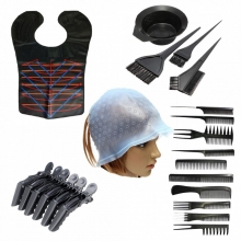 Set complet pentru vopsit parul cu casca suvite pelerina clipsuri bol si pensule