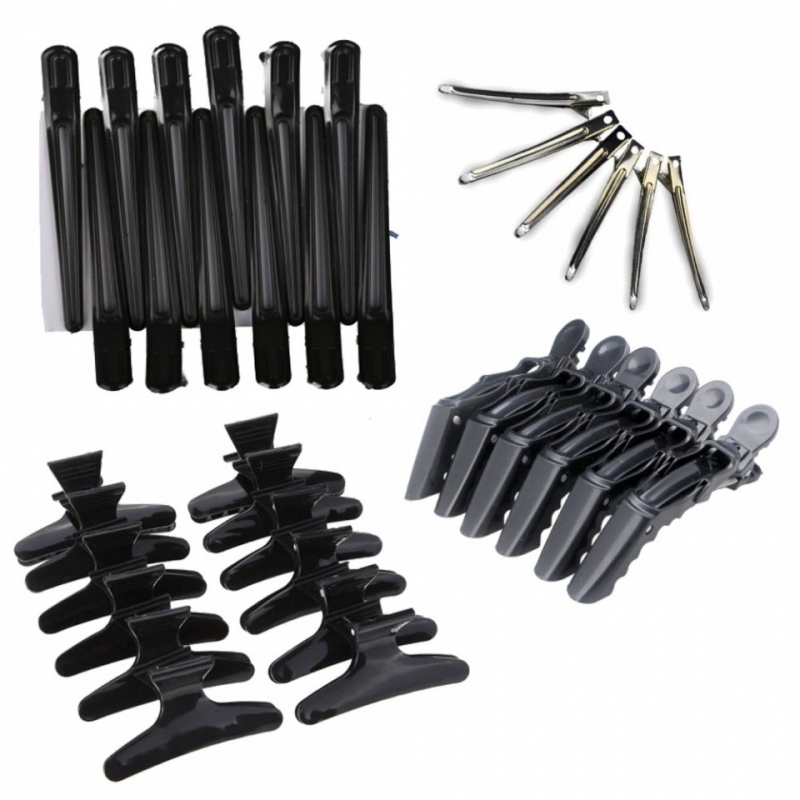 Set 42 clipsuri clesti clame metalice frizerie coafor aligator crocodil