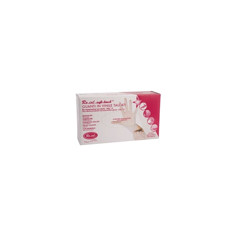Manusi unica folosinta chirurgicale vinil cu pudra Roial 100PCS-marime L