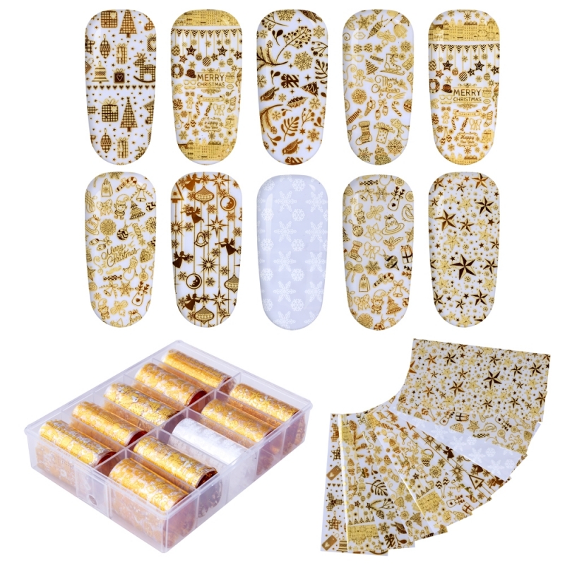 Folie de transfer set 10 Gold Christmas Collection 12