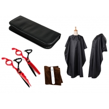 Set 2 Foarfece Profesionale Tuns si Filat RedBlack Oranjollie