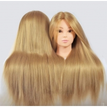 Cap Manechin Coafor - Par Blond Auriu 50 cm, H1-5B + Suport Prindere