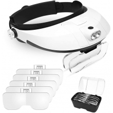 Lupa de Cap cu Iluminare Led, cu Lentila Dubla