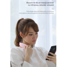 Aparat de Masaj Cervical cu Infrarosu, Intelligent Neck Massager, Lila Care, Culoare Roz
