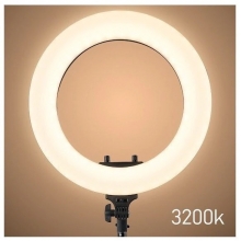 Lampa Circulara LED 35cm, Lumina Rece/Calda, Ring Light cu Trepied, Geanta si 3 Suporturi Telefon