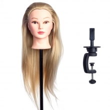 Cap Manechin cu Par Blond 50% Natural H1-5A - 50 cm + Suport Prindere - 1