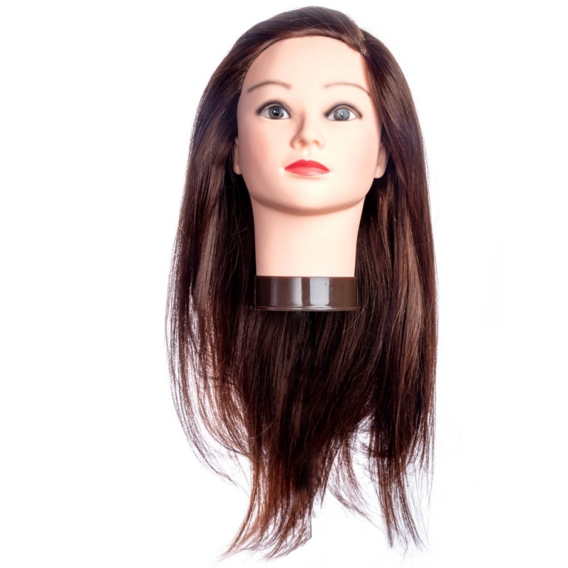 Cap Manechin cu Par Natural 100% AB Coafat, 50-55 cm + Suport Prindere - 1