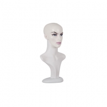 Cap Manechin Alb Machiat Dama, Detasabil, cu Suport din Plastic