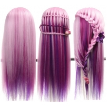 Cap Manechin Colorat(Roz+Albastru) H1-6E, 50% Natural 65 cm + Suport Prindere
