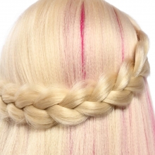 Cap Manechin Colorat H1-6G, 50% Natural 65 cm + Suport Prindere
