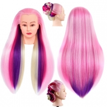 Cap Manechin Colorat(Roz+Albastru) H1-6E, 50% Natural 65 cm + Suport Prindere