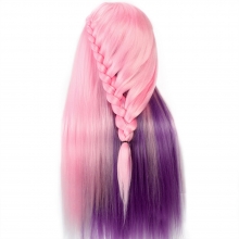 Cap Manechin Colorat(Roz+Albastru) H1-6E, 50% Natural 65 cm + Suport Prindere