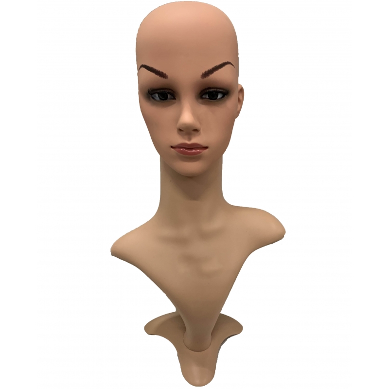 Cap Manechin Culoarea Pielii Machiat Dama, Detasabil, cu Suport din Plastic