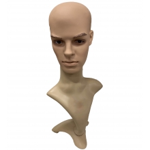 Cap Manechin Culoarea Pielii, Machiat, Barbat, Detasabil, cu Suport din Plastic