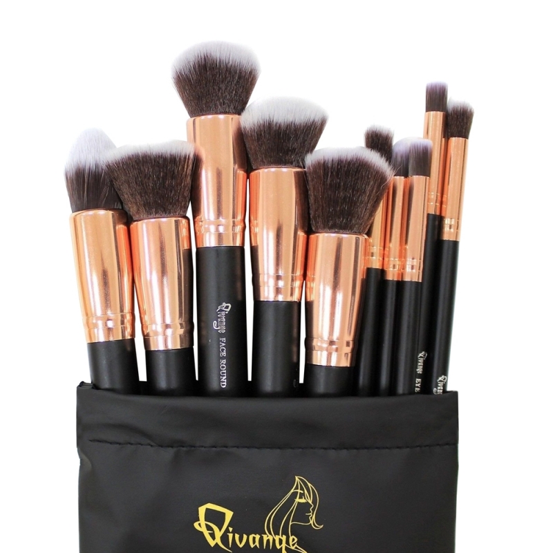 Set Profesional Makeup Be Perfect, 10 Pensule M, nylon, cu Husa - 1
