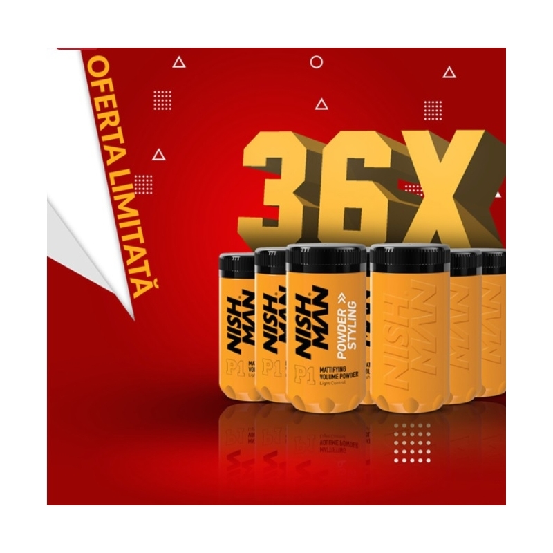 Pachet Promo NISH MAN-Pudra pentru Volum 36 buc