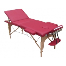 Pat masaj 3 sectiuni, structura din lemn - BURGUNDY