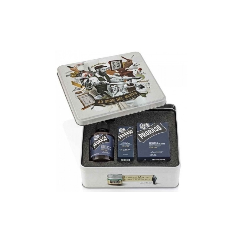 Set pentru Ingrijire Barba Proraso Azur lime